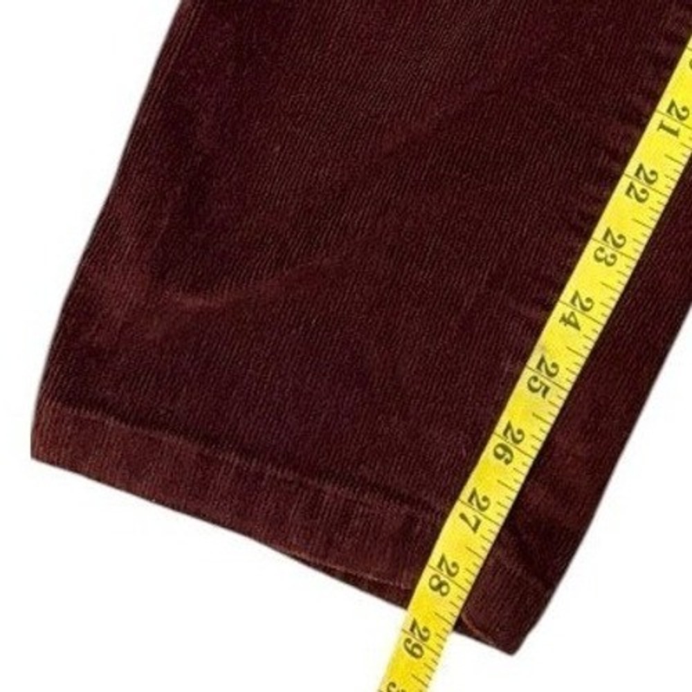 LL Bean Womens Corduroy Mom Pants 10 Burgundy Pleated High Rise Tapered Fall Vtg - Picture 8 of 9